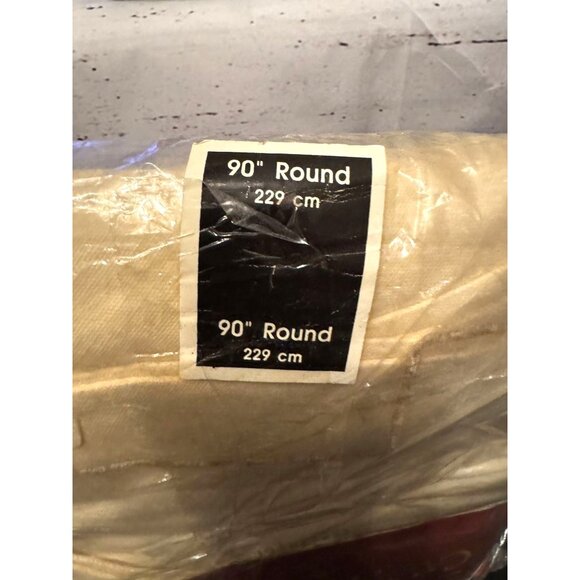 Charter Club Cotton  90" Round Cream Hemstitch Tablecloth - Picture 6 of 9